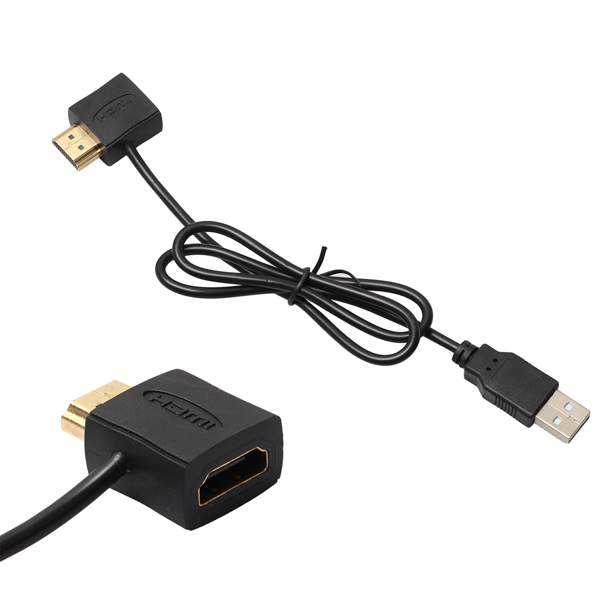 50cm HDMI Male to Female Convertor Splitter + USB 2.0 Male Charger Cable