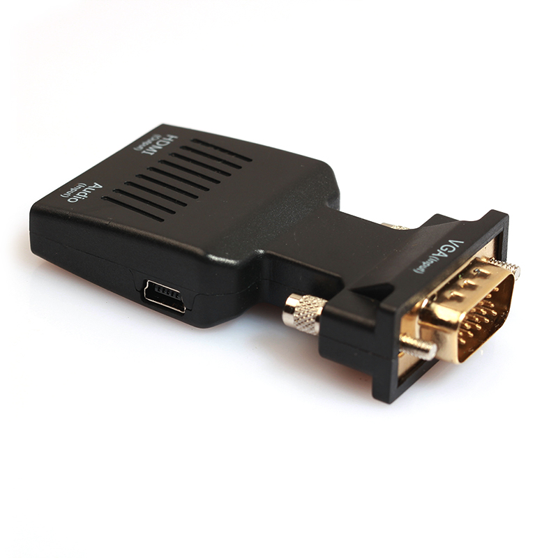 1080P VGA Male to HDMI Female Converter Adapter with Audio