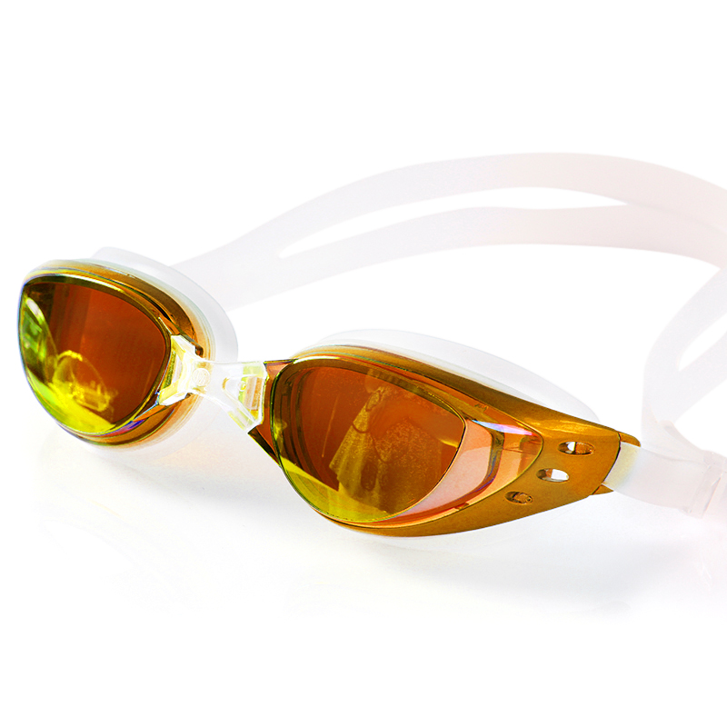 Adjustable Anti Fog Waterproof Glasses Swimming Goggles - Gold
