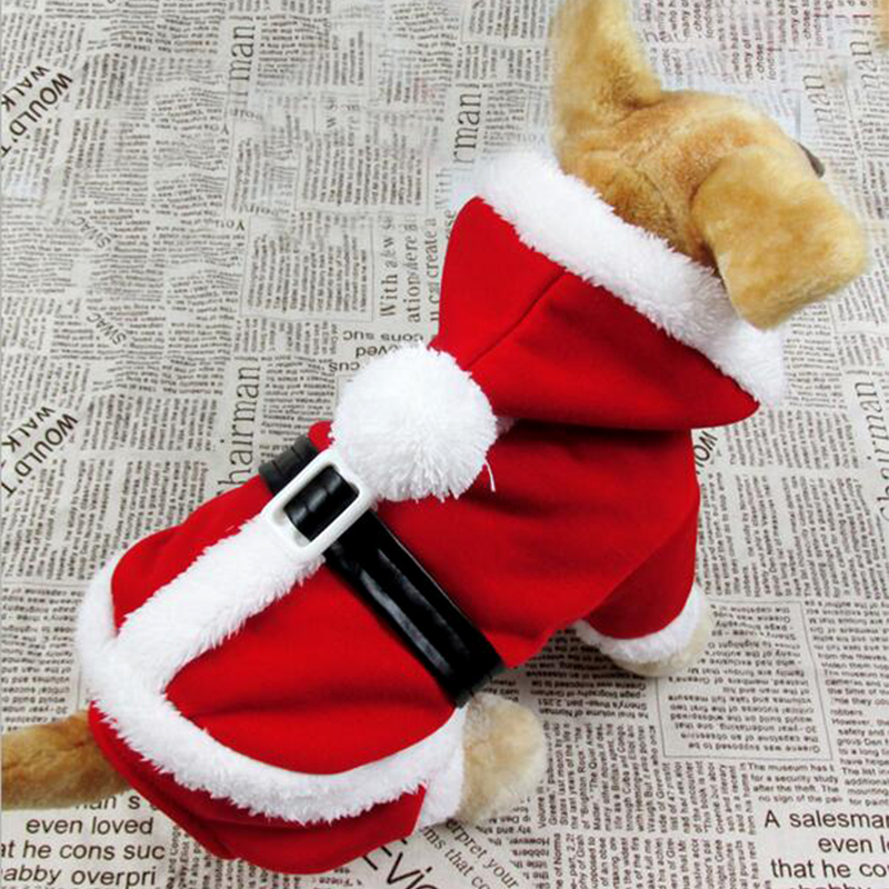 Pet Christmas Red and White Santa Costume Jumpsuit Clothes for Puppy Dog Size M