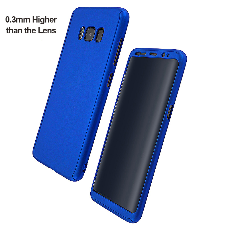 360 Full Coverage Hard PC Phone Case Front + Back Cover Shell for Samsung S8 Plus - Blue