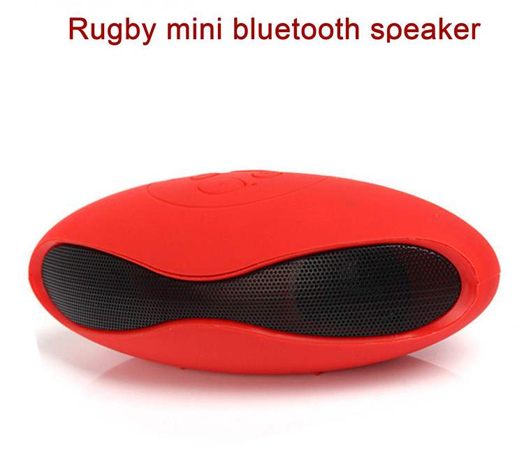 Small Rugby Bluetooth Speaker Music Wireless SD-Card Stereo MP3 - Red