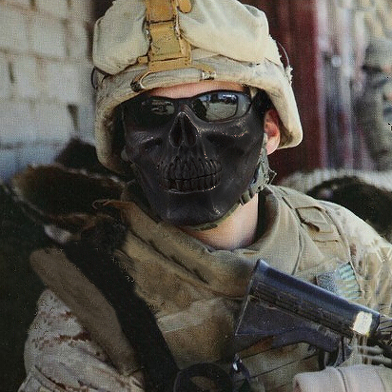 Skull CS Tactical Military Skeleton Half Face Mask Hunting Party Scary Halloween