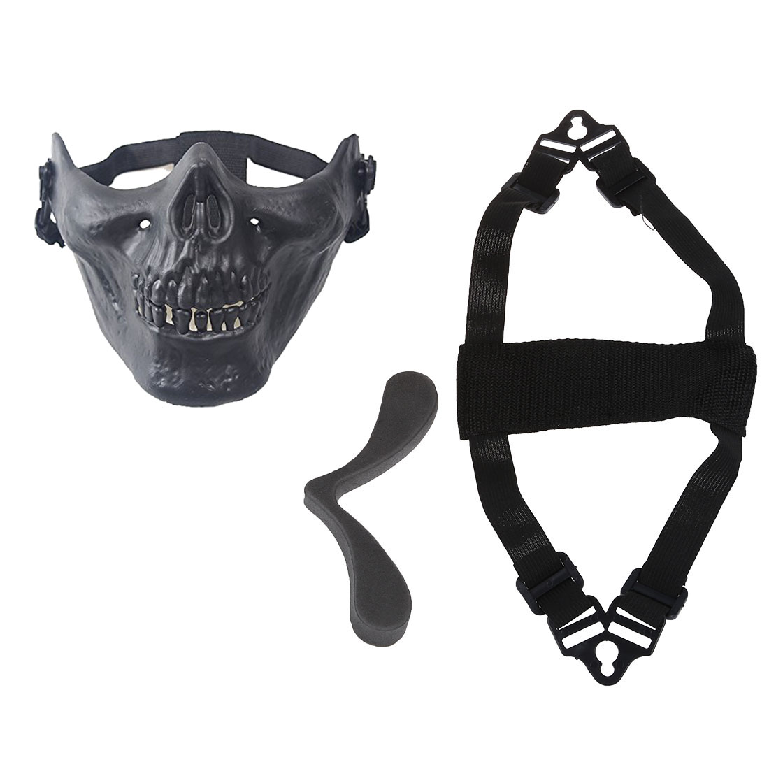 Skull CS Tactical Military Skeleton Half Face Mask Hunting Party Scary Halloween