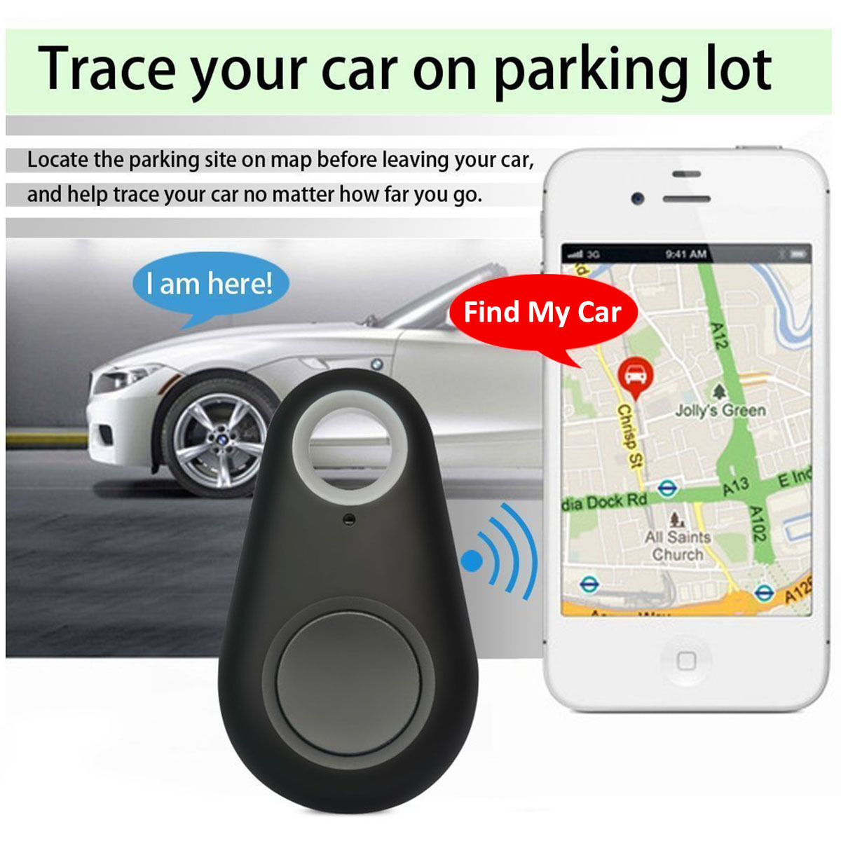 Smart Bluetooth Tracer GPS Locator Phone Keys Wallet Child Luggage Anti-Lost Finder