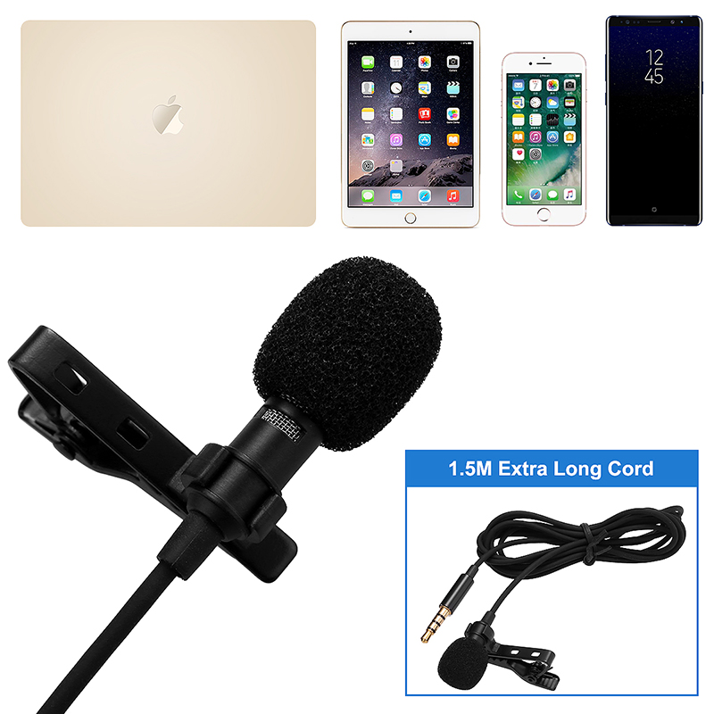 3.5mm Mini Wire Clip-on Lapel Lavalier Microphone Mobile Phone Laptop Sound Recording MIC Suit