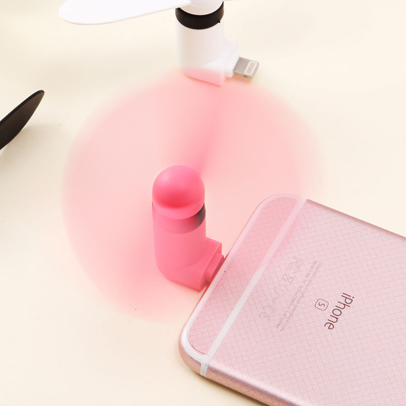 Portable 2 in 1 Phone Mini Fan Cooling Cooler for iPhone 5/5S/6 Samsung Galaxy - Pink