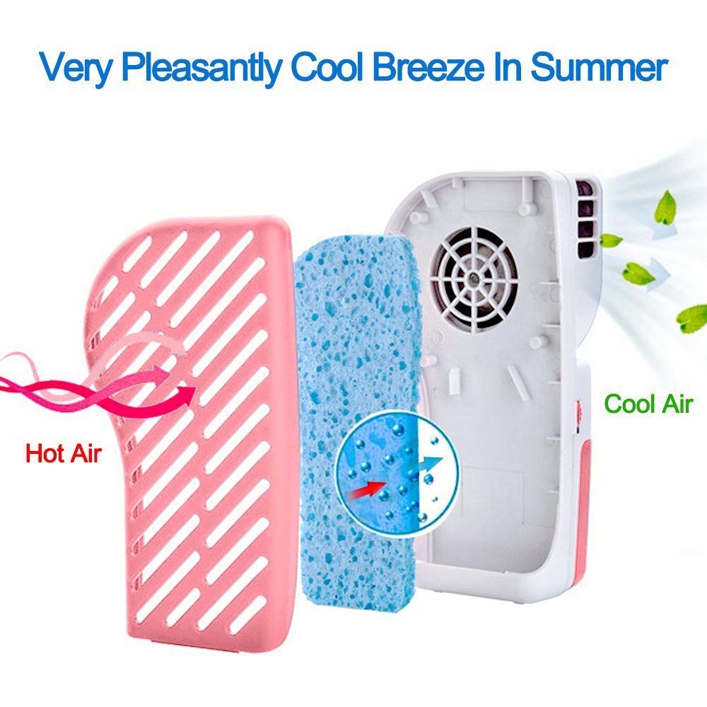 Mini USB Cooling Air Conditioning Fan Portable Handly Cooler - Pink