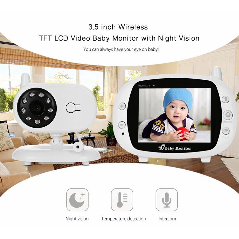3.5inch Wireless Baby Monitor Security Audio Video Camera with Night Vision