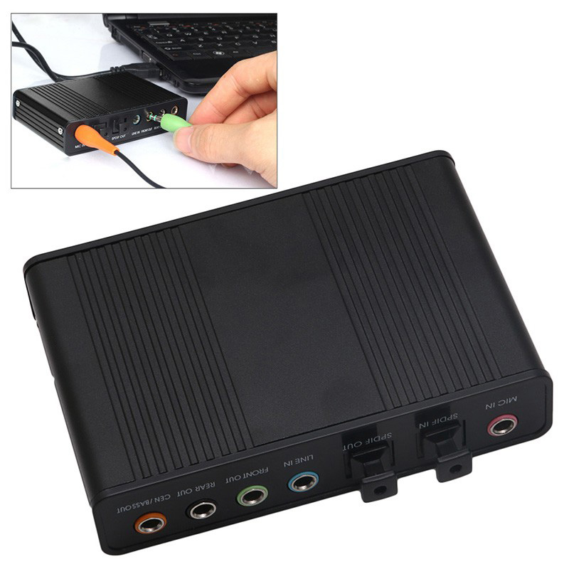 USB External Sound Card Channel 5.1 Box DAC Audio for PC Laptop