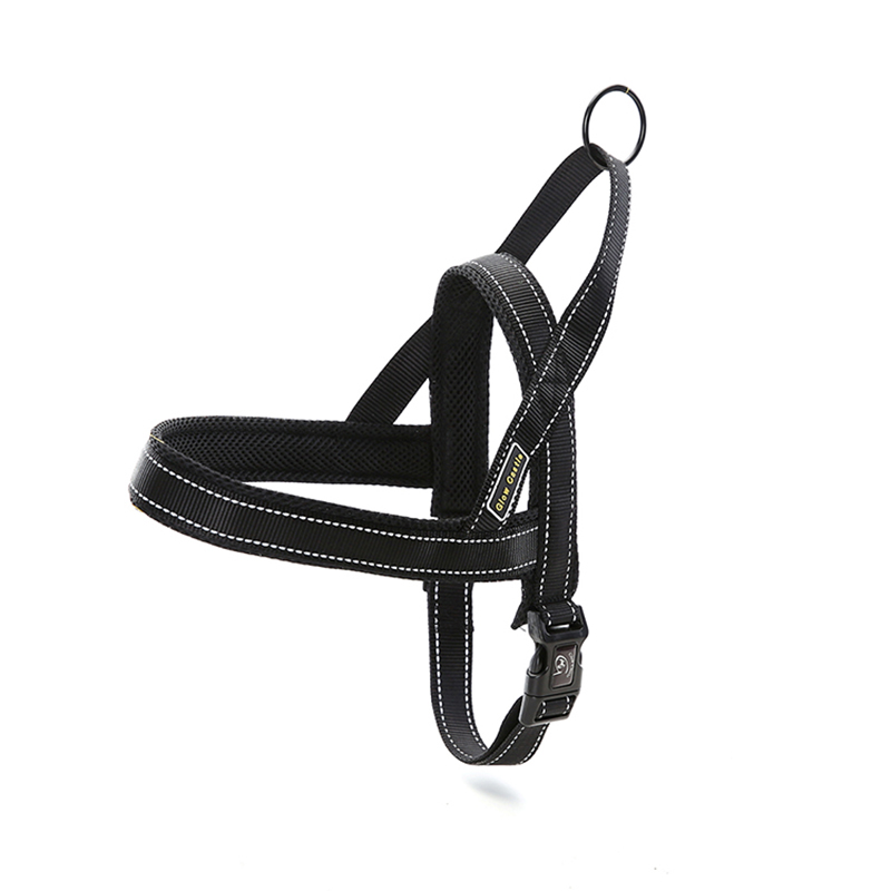 Adjustable Nylon Pet Dog Walking Harness Lead Pet Vest Strap Size M - Black