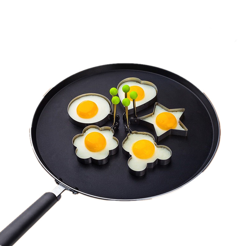 Kitchen Stainless Steel Floral Shaped Fried Egg Mold Pancake Rings Cake Mold Tool