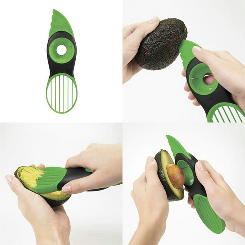 3 in 1 Avocado Slicer Peeler Skinner Fruit Cutter Corer Knife Kitchen Gadgets