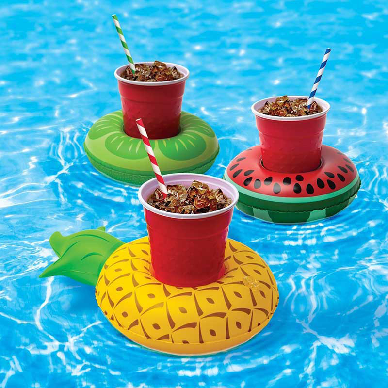 Float Cup Holders Pool Swimming Floating Inflatable Drink Beverage Cup Holders Toys - Pineapple
