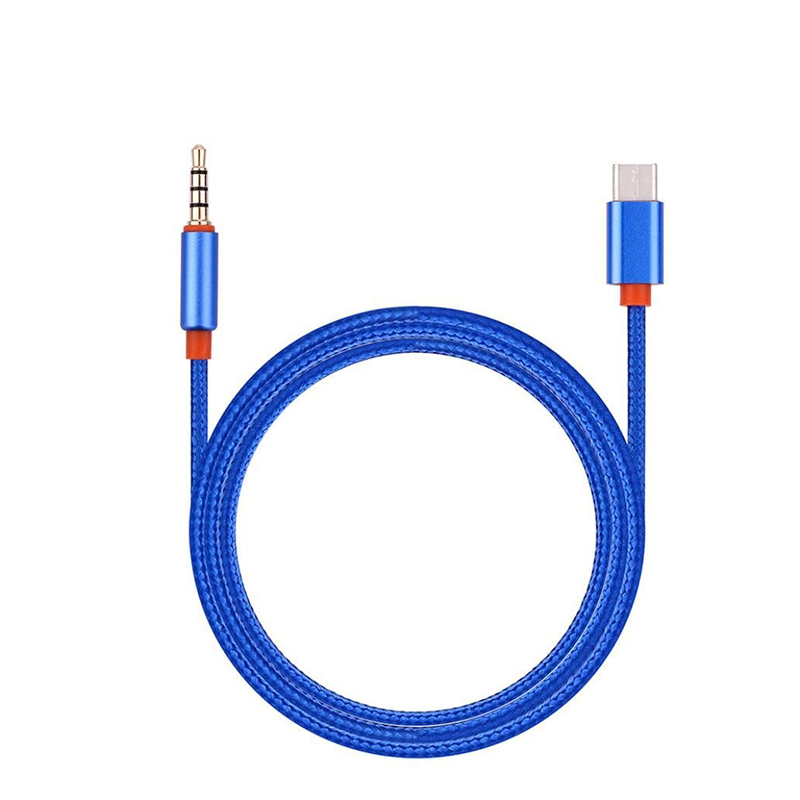 1M USB 3.1 Type-C to 3.5mm Earphone Stereo AUX Audio Cable Adapter for Letv - Blue