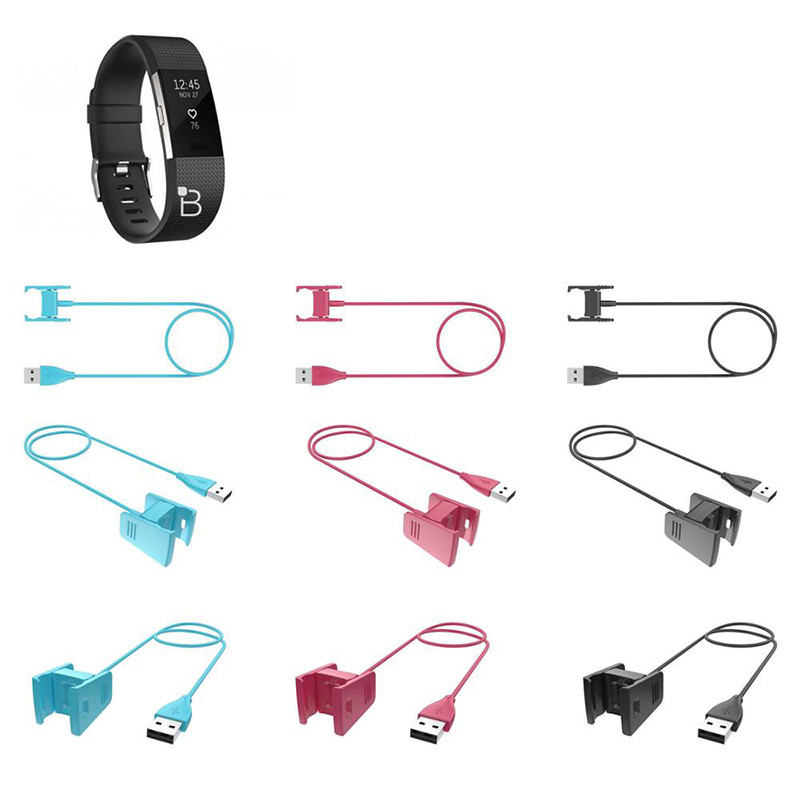 1m Fitbit Charge2 Smartband USB Charging Cable Wall Car Charger Cable Cord - Rose Red