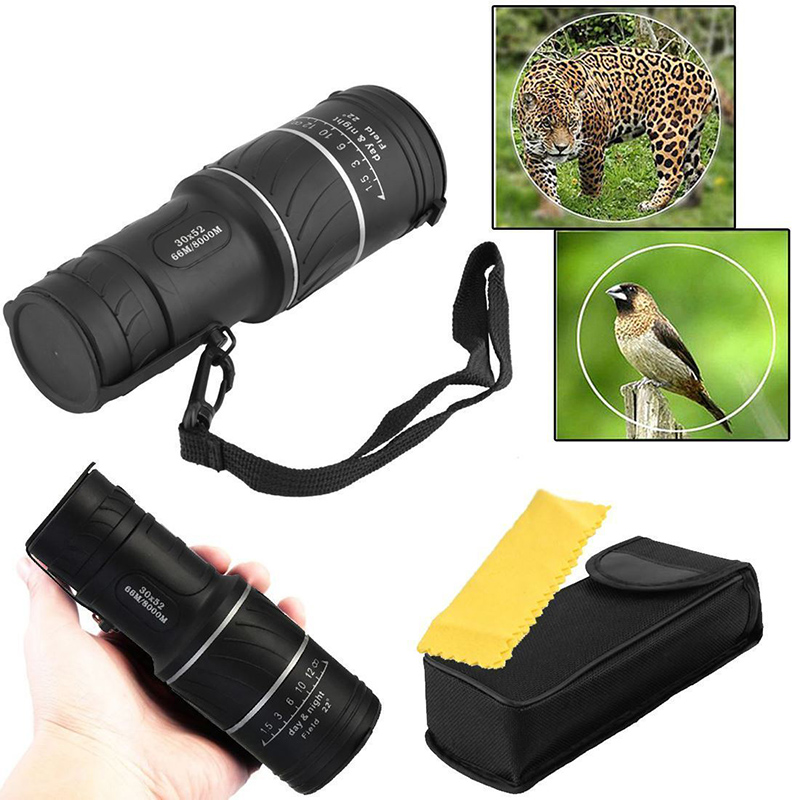 Day and Night Vision 30x52 HD Optical Monocular Telescope for Hunting Hiking Camping