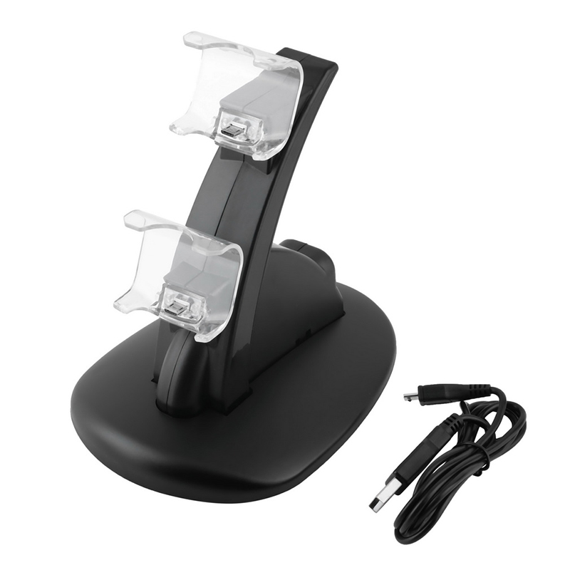 LED Dual USB Charging Charger Docking Station Cradle for Playstation 4 PS4 Game Controller