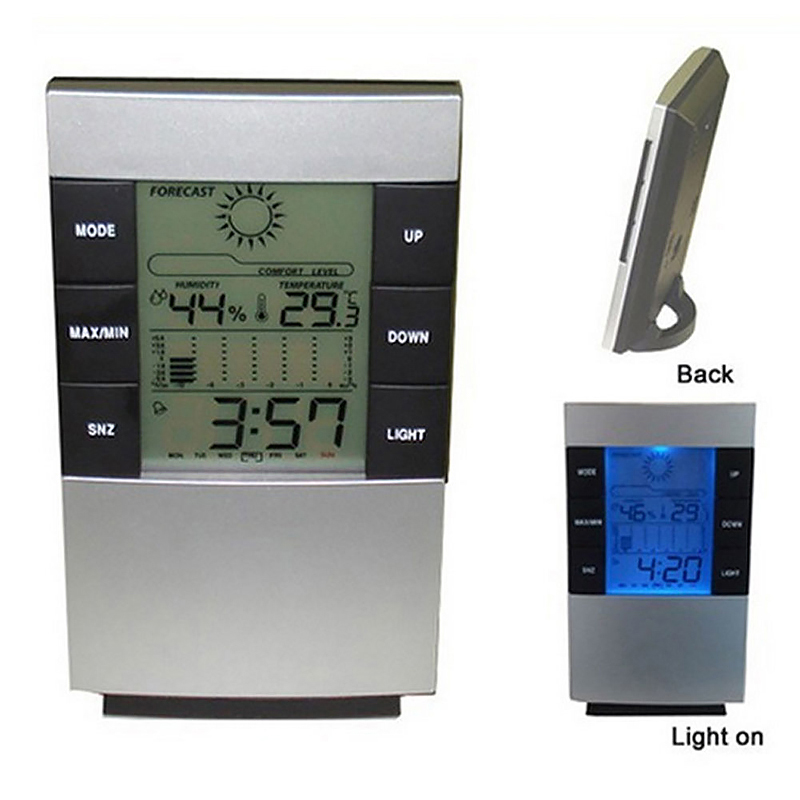Digital LCD Thermometer Humidity Meter Room Temperature Hygrometer Clock
