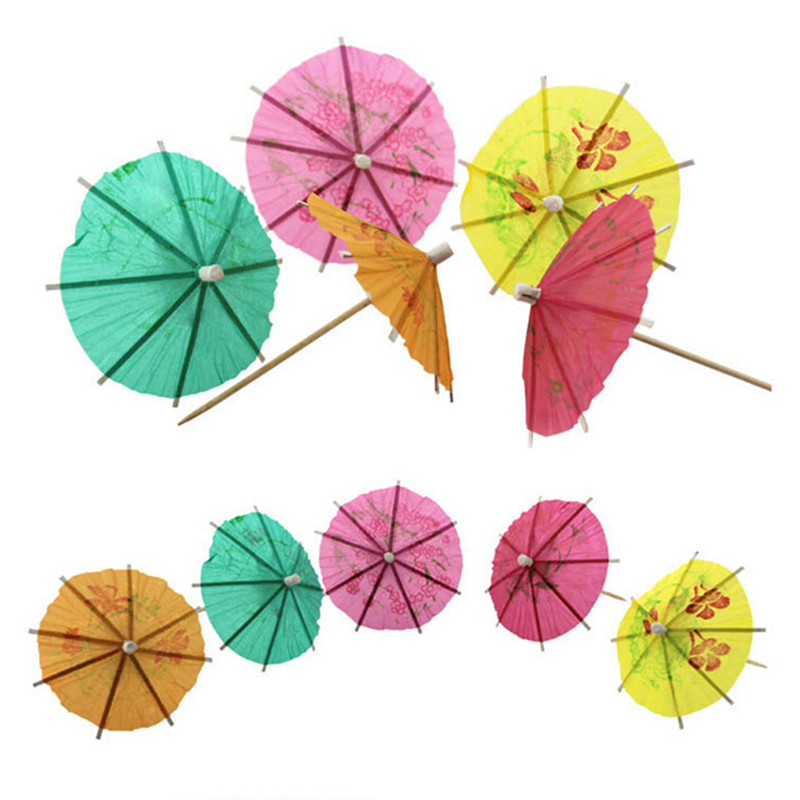 Mixed Colour Paper Cocktail Umbrellas Drink Parasols Picks for Party Drinks