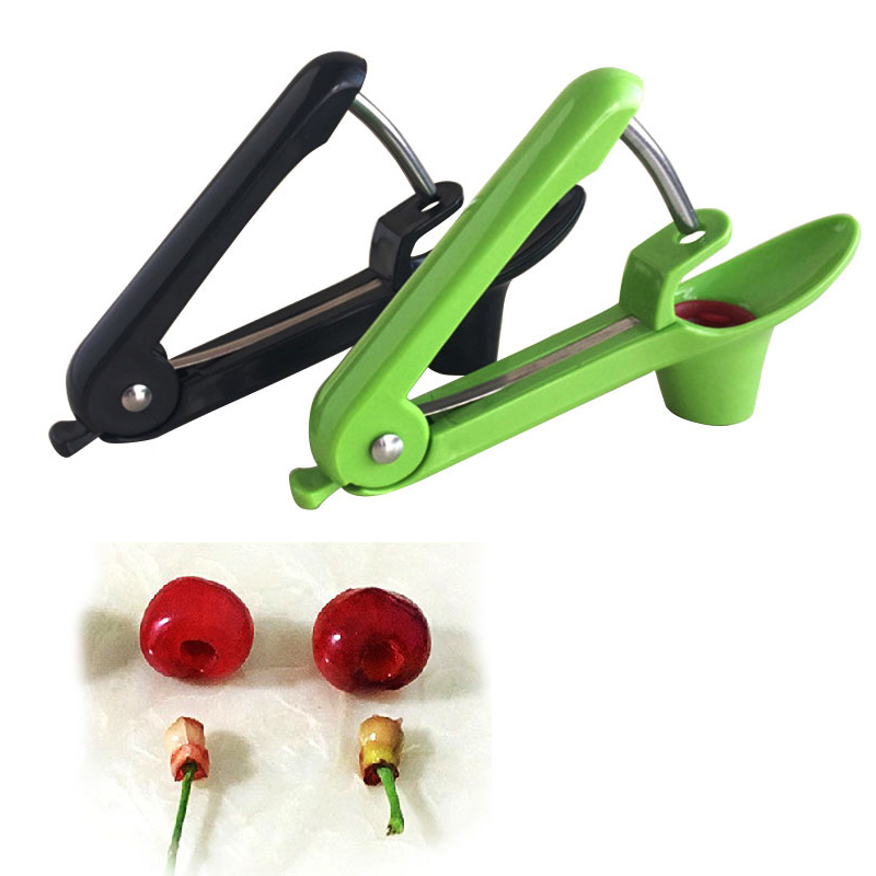 Kitchen Tool Stainless Steel Cherry Olive Pitter Tool Canned Fruit Maker - Green