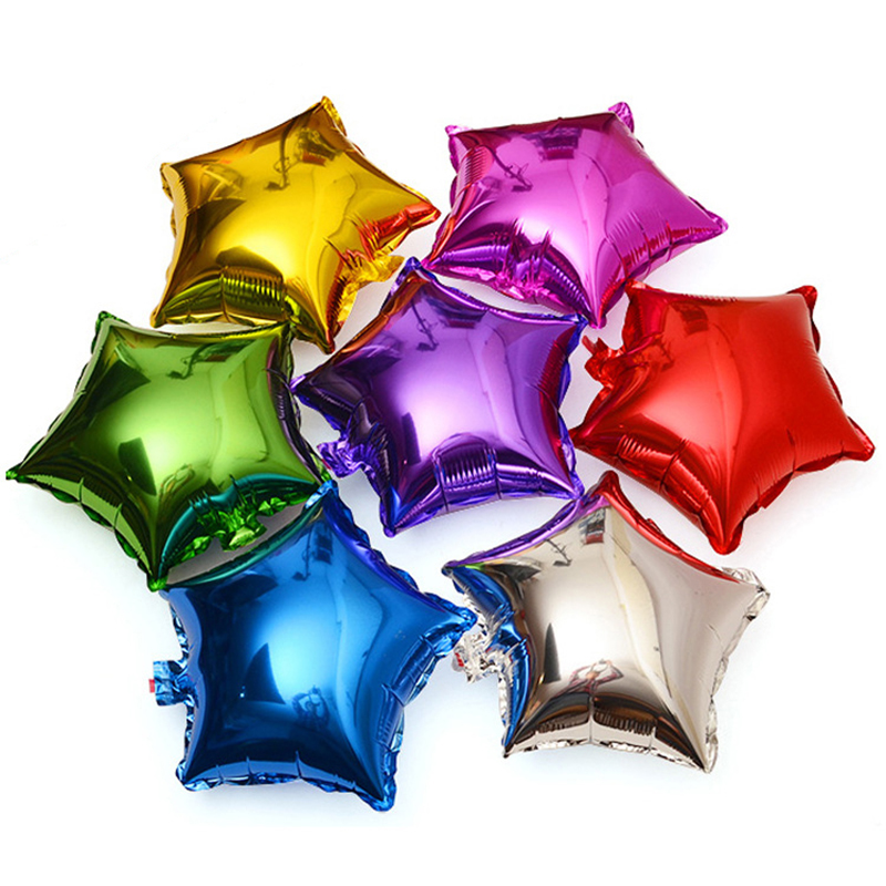 18inch Plain Coloured Star Foil Balloons Party Wedding Home Decor - Red