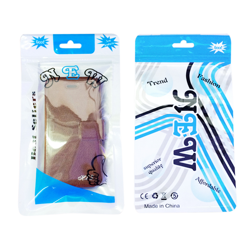 11.5*21cm Clear Plastic Bag Resealable Aircraft Hole Hanging Packing Storage Bag - Blue