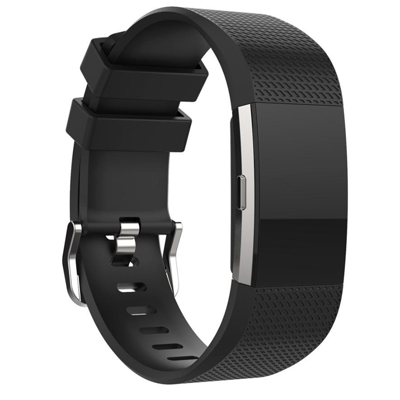 Fitbit Charge 2 Strap Band Silicone Relacement Wristband Smart Watch Bracelet Size L - Black