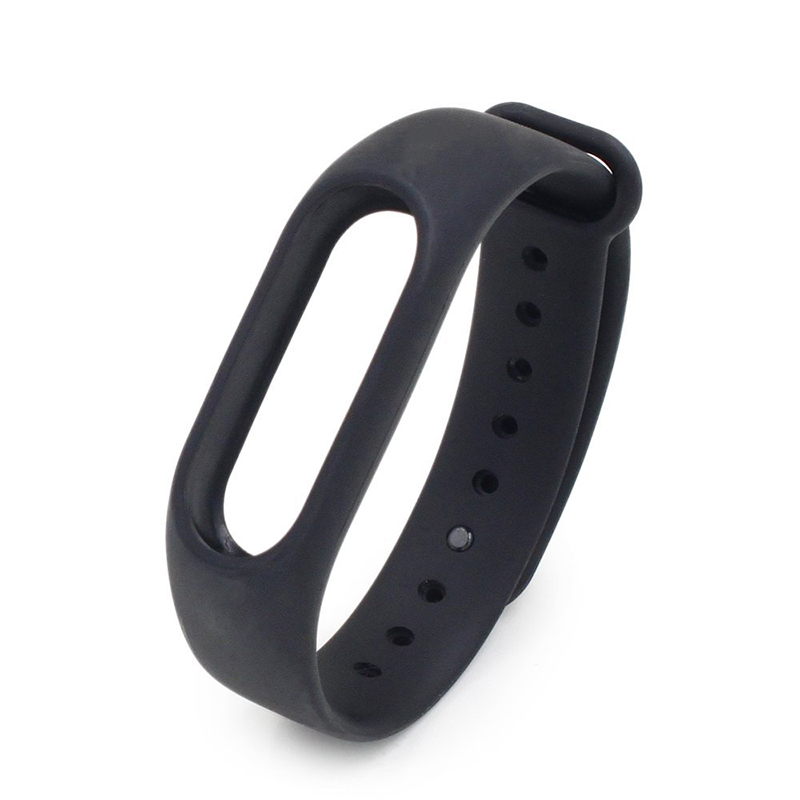 Replacement Silicone Wrist Strap Wristband Bracelet for Xiaomi Mi Smartband 2 - Black