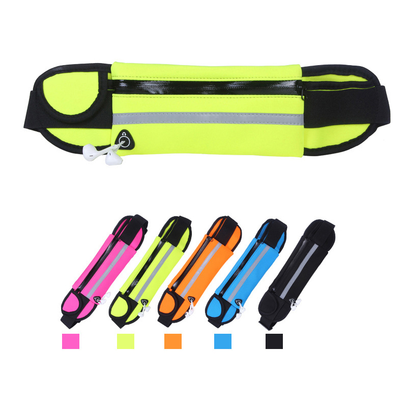 Sports Outdoors Unisex Waist Belt Bag Running Travel Waterproof Pouch Keys Money Mobile Bag - Orange