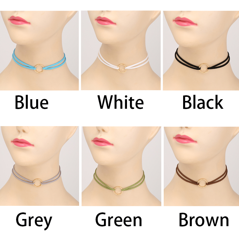 Fashion Charm Collar Vintage Classic Velvet Choker Necklace Jewelry - Brown