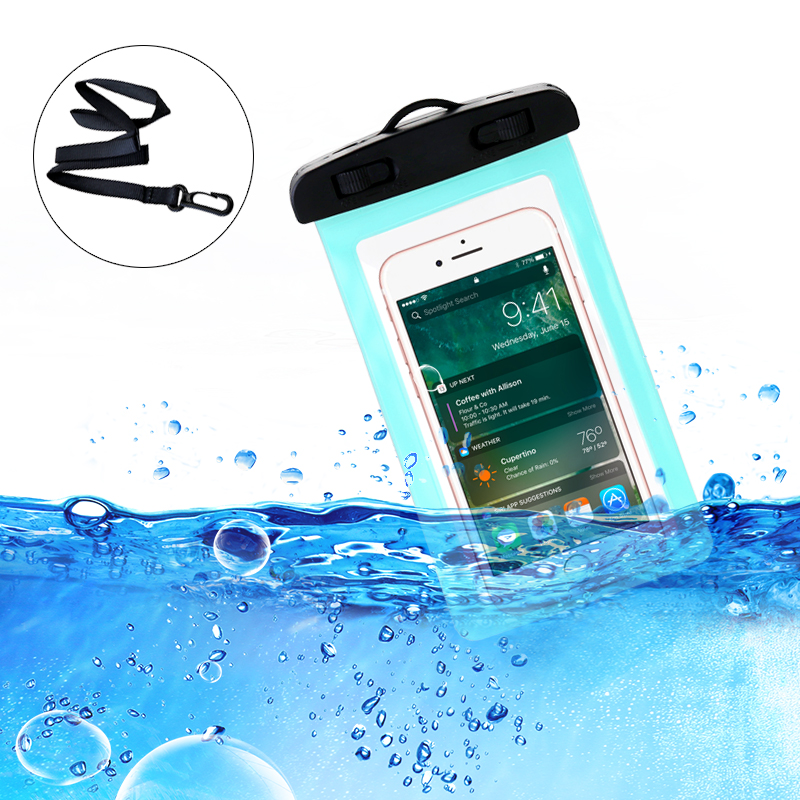 6inch Universal Waterproof Phone Case Dry Pouch Underwater Mobile Cases Bag Cover - Blue