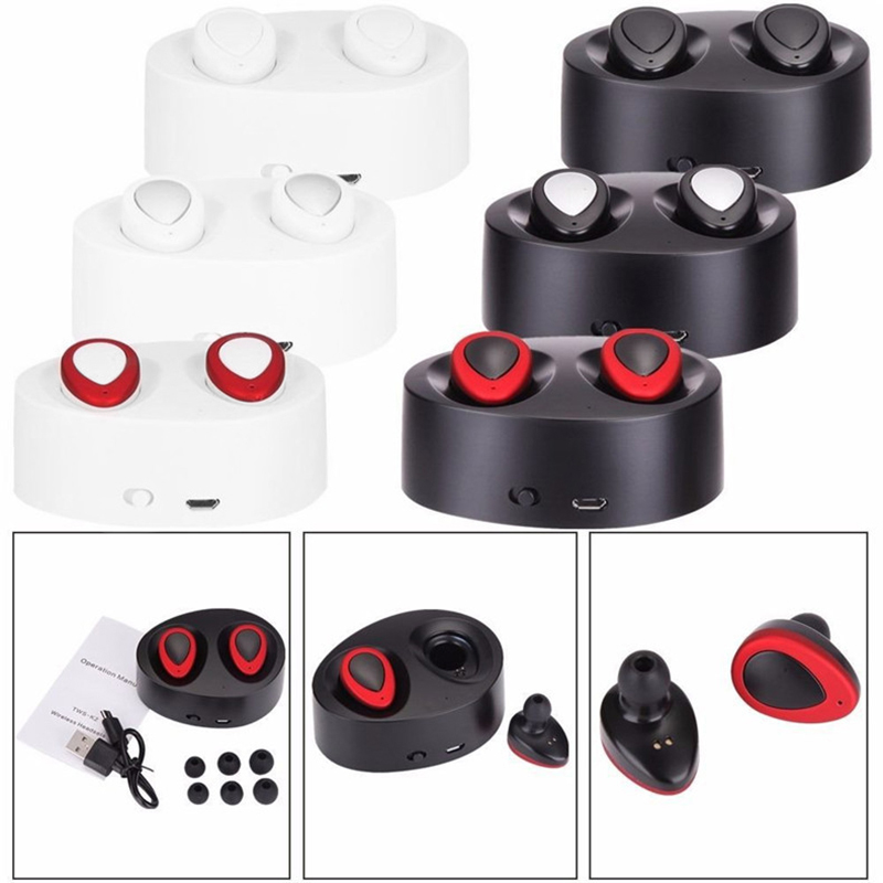 Wireless Earbuds Dual Bluetooth Earphones with Built-in Mic and Charging Case for Smartphones - White