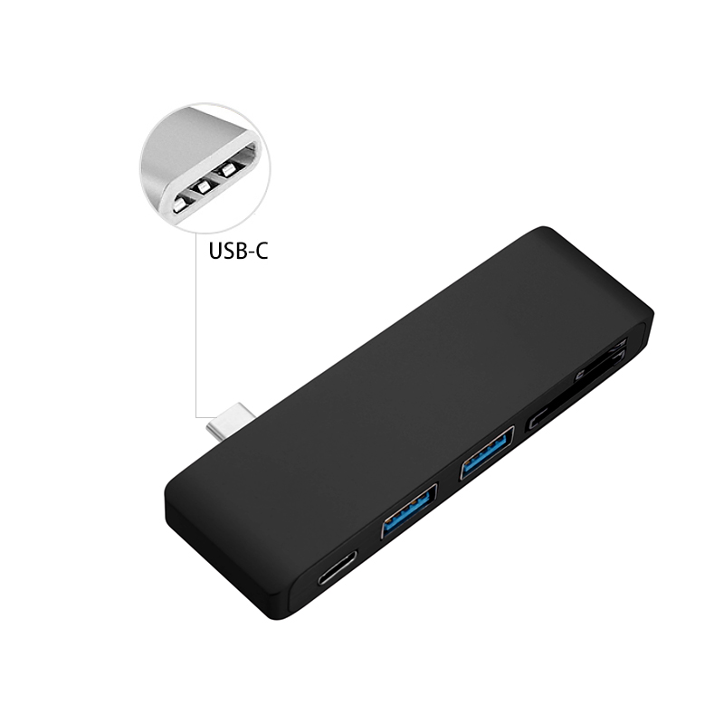 Type-C USB 3.1 Multi-Port Adapter with USB-C Charging Port Combo Hub for MacBook - Black