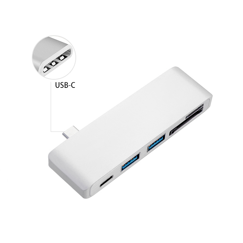 Type-C USB 3.1 Multi-Port Adapter with USB-C Charging Port Combo Hub for MacBook - Silver