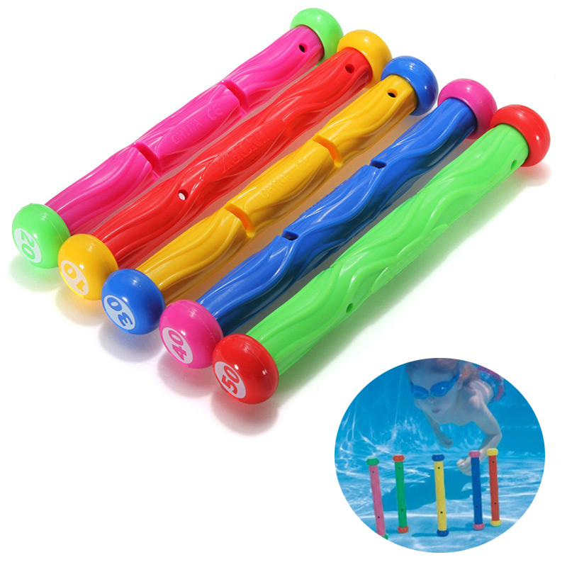 5pcs Swimming Pool Dive Sticks for Summer Fun Swimming Driving Float Sticks