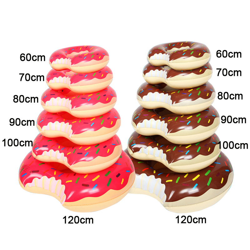 120cm Inflatable Donut Gigantic Swim Ring Lounger Swimming Pool Float for Adult - Pink