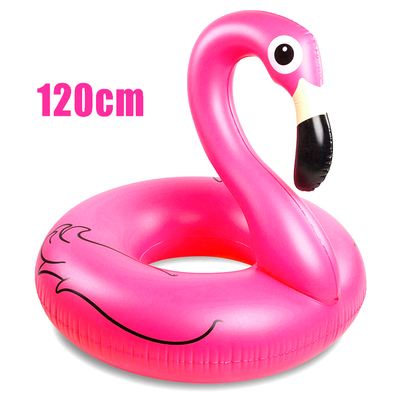 120cm Giant Inflatable Flamingo Swim Ring Swimming Pool Float Toys for Adults