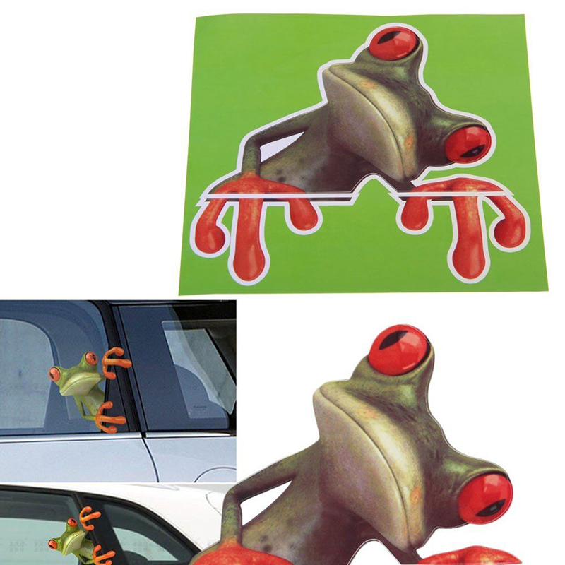 3D Car Stickers Funny Frog Truck Window Decal Vivid Car Decor Sticker