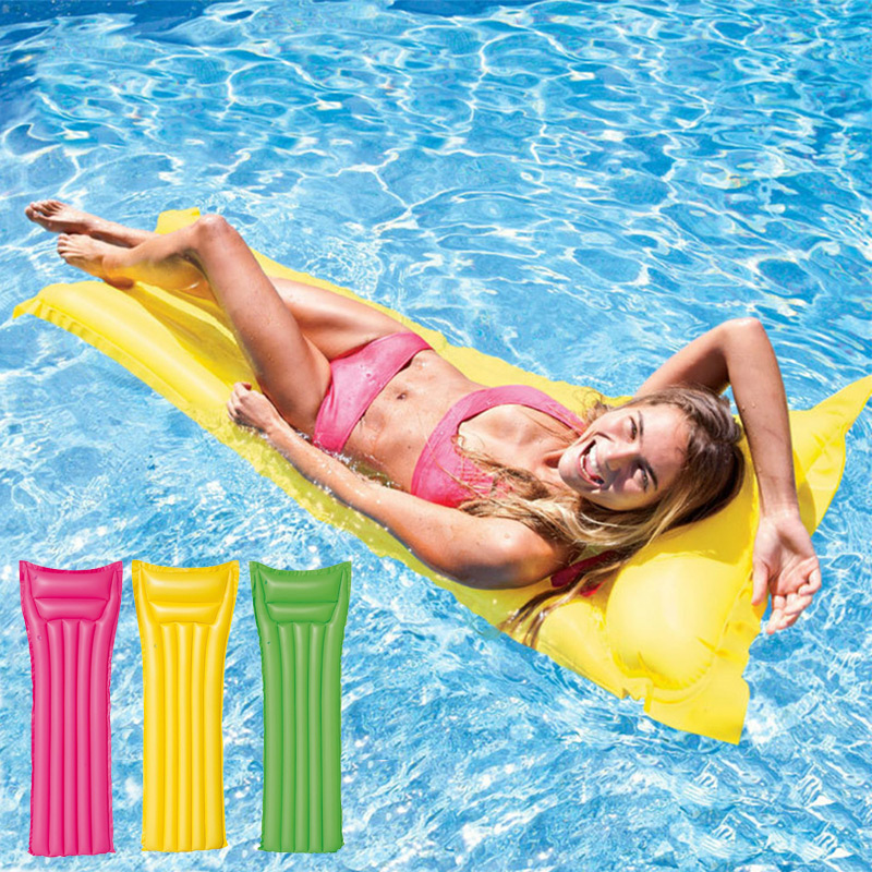 Inflatable Floating Mat Lounger Float Rafting Swimming Pool Air Mat Bed - Rose Red