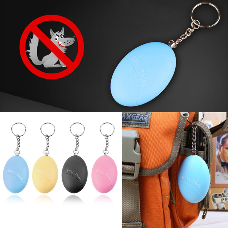 Self Defense Keychain Alarm Egg Shape Personal Security Anti-Attack Protect Safety Alarmer - Pink