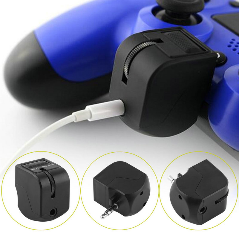 3.5mm Earphone Controller PS4 VR Handle Headset Adapter for Chatting Volume Game Sound Control