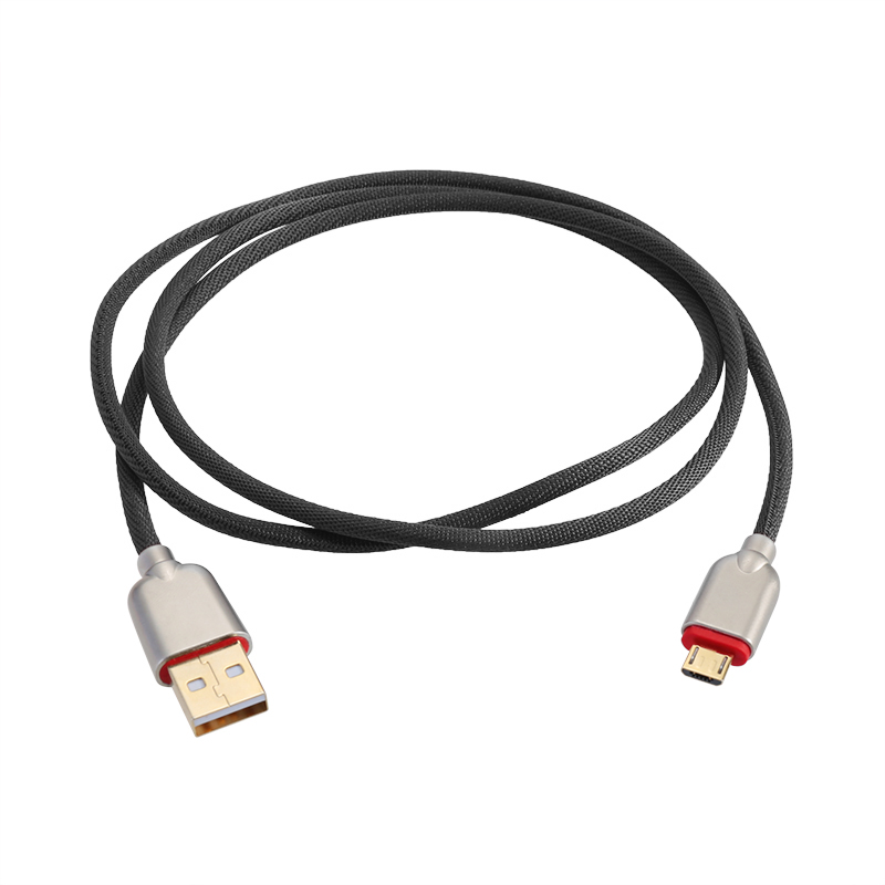 1M Braided Micro USB Charger Android V8 Charging Data Cable Lead for Samsung Smartphones - Black