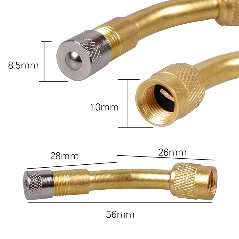 135 Degree Motorcycle Brass Air Tyre Valve Extension Adapter for Car Truck - Gold
