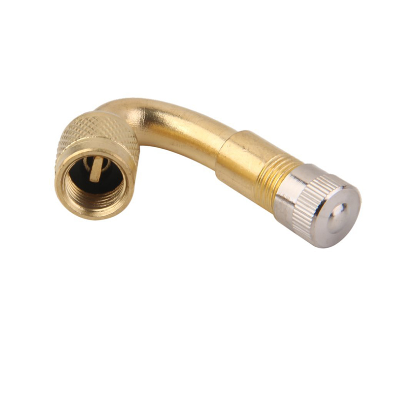 45 Degree Motorcycle Brass Air Tyre Valve Extension Adapter for Car Truck - Gold