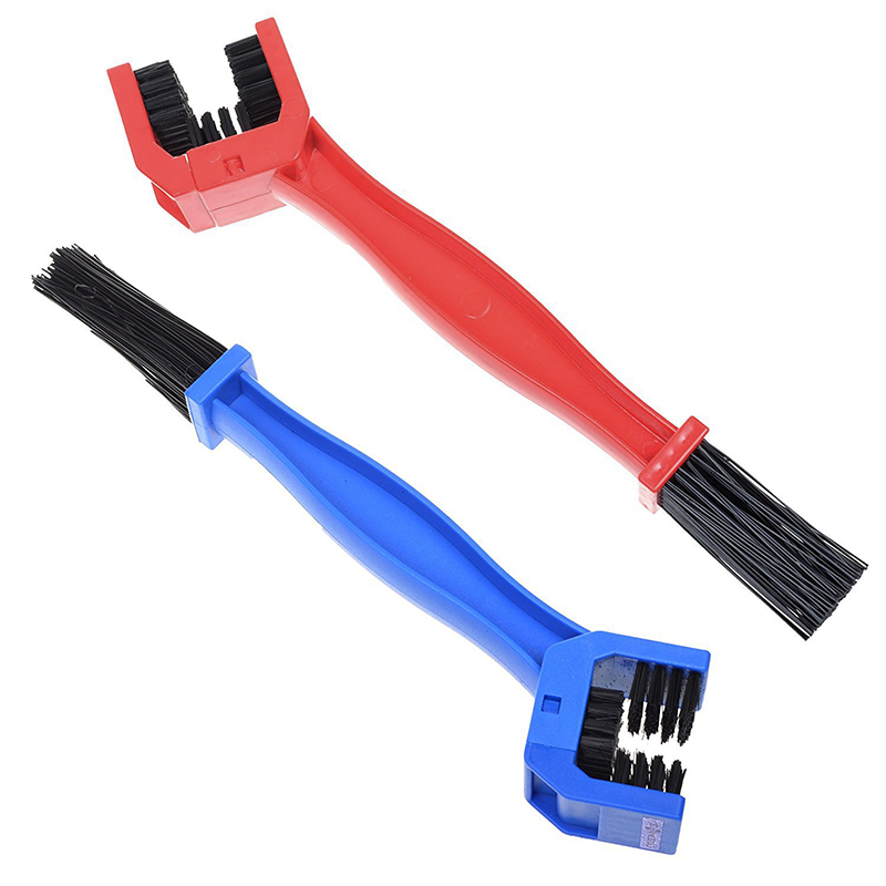 Motorcycle Chain Cleaning Brush Mountain Bike Wheel Chain Cleaning Wash Maintenance Tool - Red