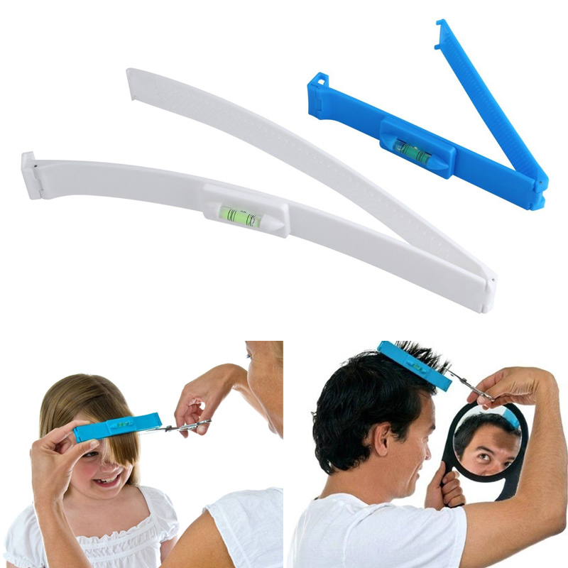 DIY Hair Cutting Clip Comb Tool Trim Bangs Fashion Hairstyle Fringe Cutter Set - Blue