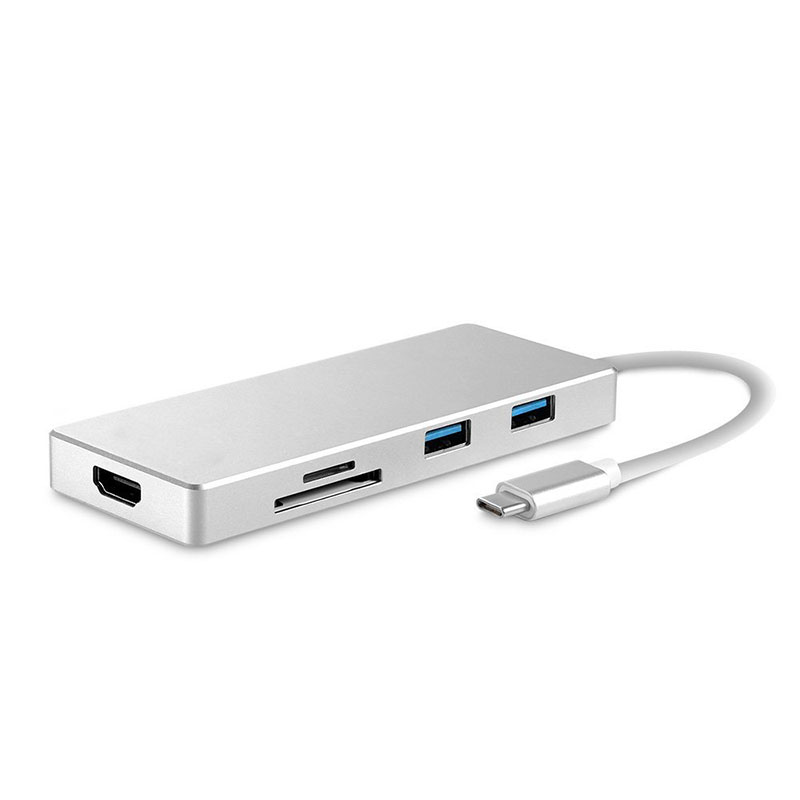 Digital AV Multiport Adapter 4k HDMI Converter USB 3.1 Type C Hub with TF/SD Card Reader for MacBook