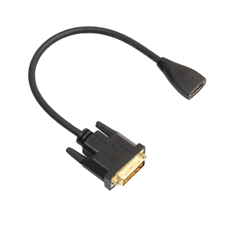 30CM DVI Male to HDMI Female Adapter Cable DVI 24+1 to HDMI Cable for HDTV Plasma DVD Projector