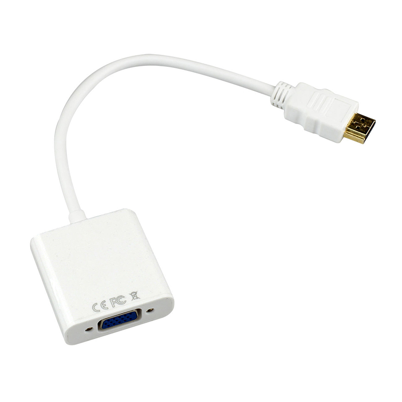 HDMI Male to VGA Female 1080P Video Converter Adapter Cable for DVD PC HDTV - White